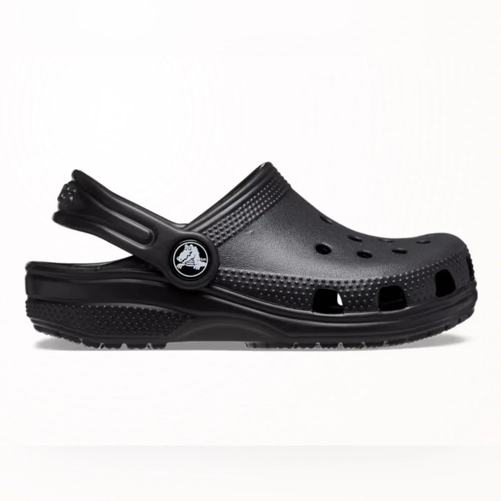 CROCS Bundle: 2 Kids Black Blue Clog Waterproof Play Shoe Slip on Washable Y2K